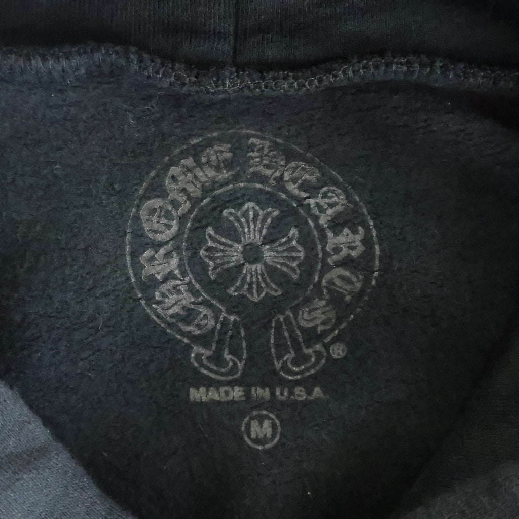CHROME HEARTS(クロムハーツ) VERTICAL LOGO HOODIE バーティカルロゴ アームロゴプリント スウェット プルオーバーパーカー ブラック