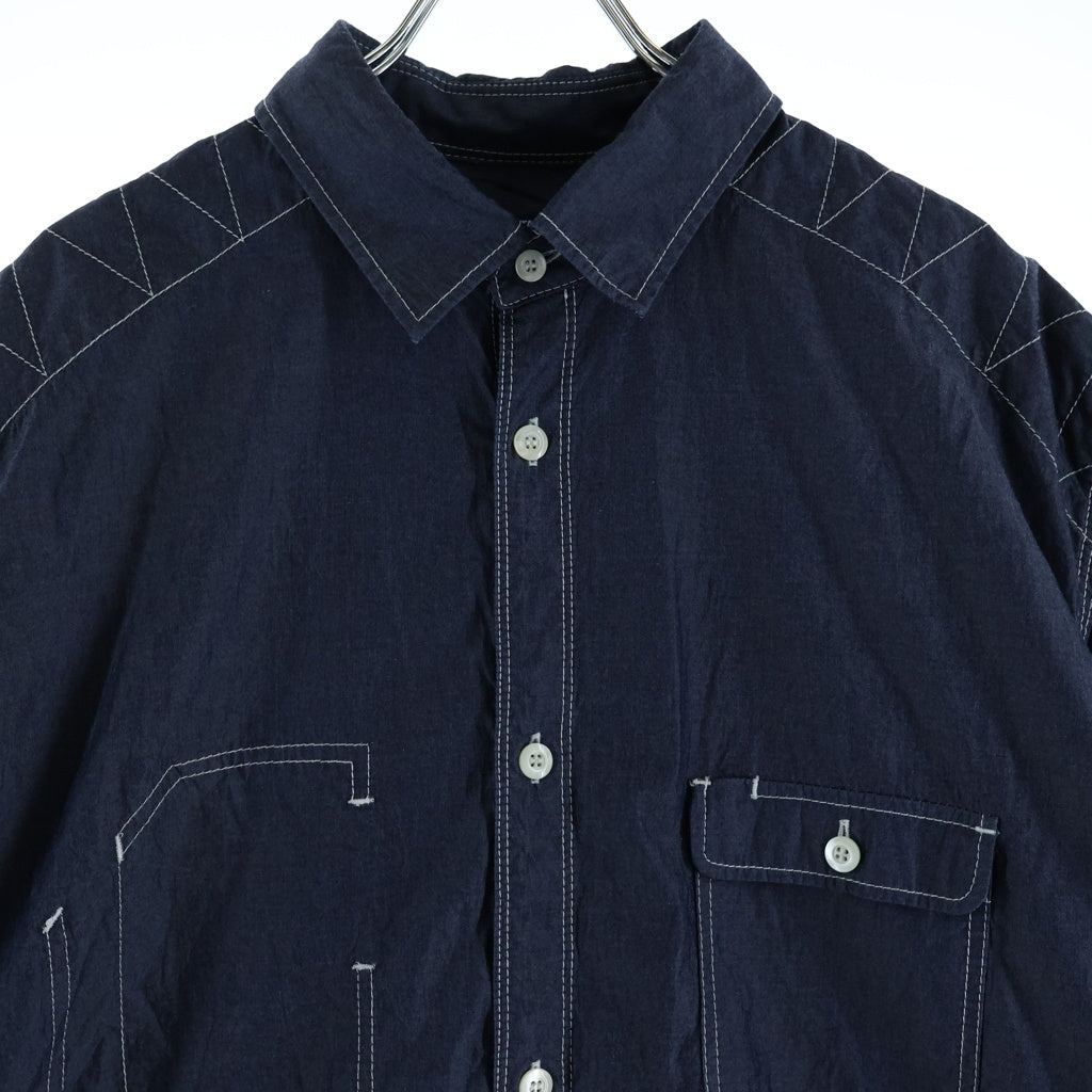 JUNYA WATANABE COMME des GARCONS(ジュンヤワタナベ コムデギャルソン) 24SS コットンツイルシャンブレー半袖シャツ ネイビー WM-B023