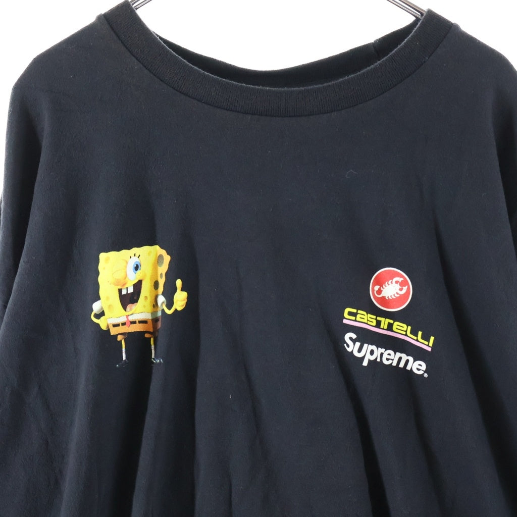 SUPREME(シュプリーム) 25SS SpongeBob Castelli Racing Tee スポンジボブ ボックスロゴ レーシング クルーネック長袖カットソー ブラック