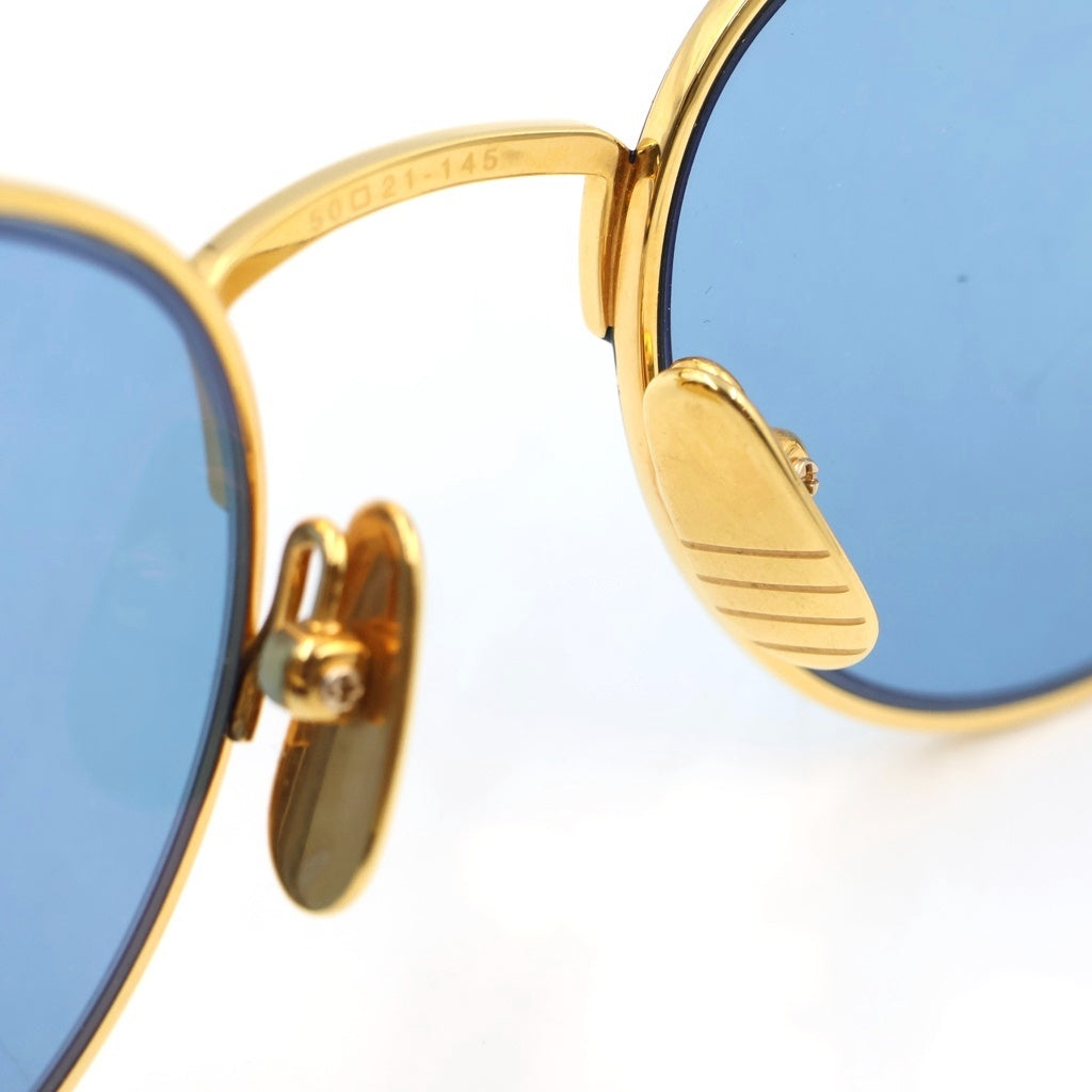THOM BROWNE(トムブラウン) オーバルメタルサングラス アイウェア メガネ ゴールド/ブルー TB-106-C-NVY-GLD-50