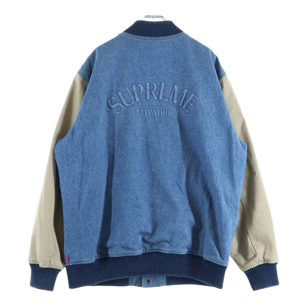 SUPREME(シュプリーム) 14AW Denim Twill Varsity Jacket デニムツイルバーシティジャケット インディゴ/ベージュ