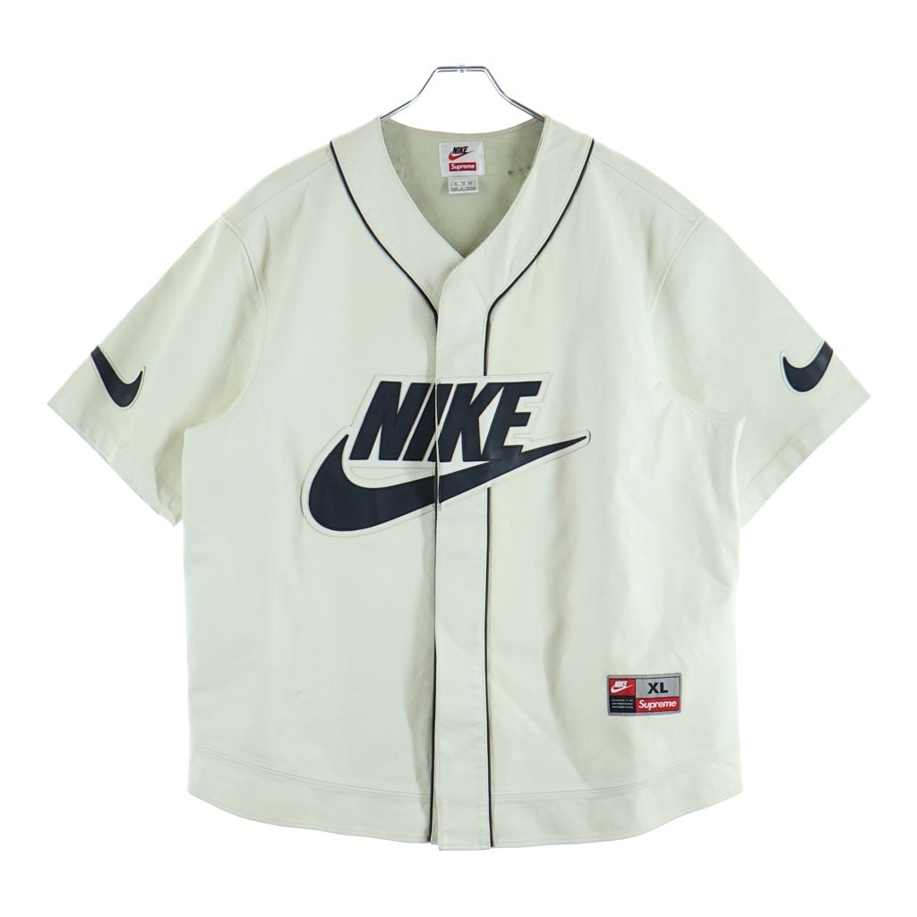 SUPREME(シュプリーム) 19AW ×Nike Leather Baseball Jersey ナイキ レザーベースボールジャージ ホワイト CK6221-133