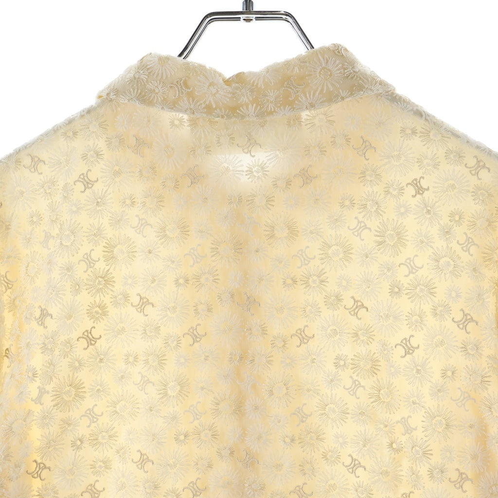 CELINE(セリーヌ) Embroidered Babydoll Mini Dress in Tulle トリオンフ ポリエステル フローラル ベビードール ワンピース アイボリー レディース 2R65J481W
