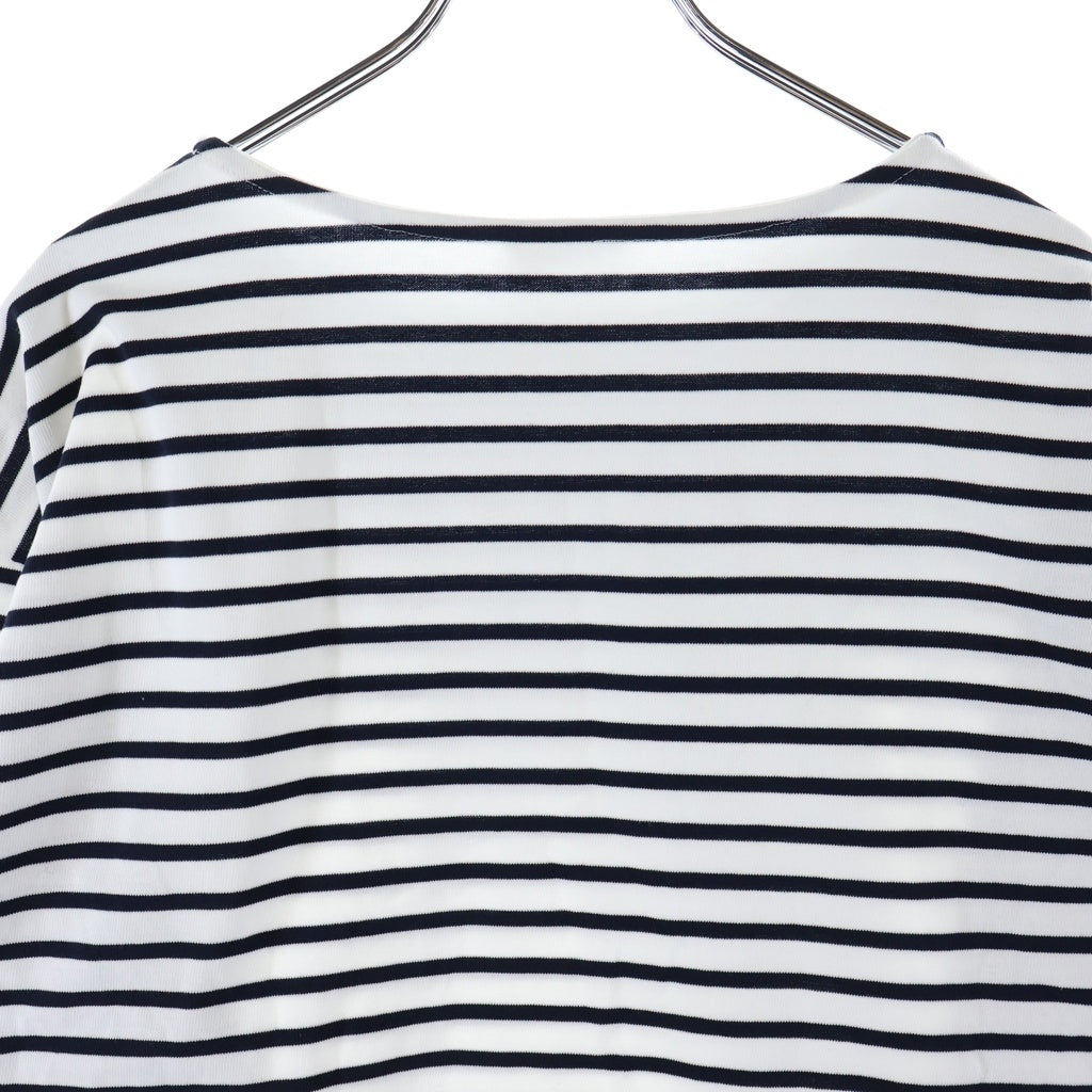CELINE(セリーヌ) トリオンフ ボーダー スリット 長袖Tシャツ カットソー レディース ホワイト 3ZC8314P