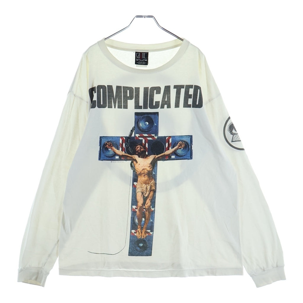 SAINT MICHAEL(セントマイケル) 23AW ×KOSUKE KAWAMURA KK_LS TEE カワムラコウスケ ヴィンテージ加工 ロングスリーブカットソー 長袖Tシャツ ホワイト SM-A23-0000-C19