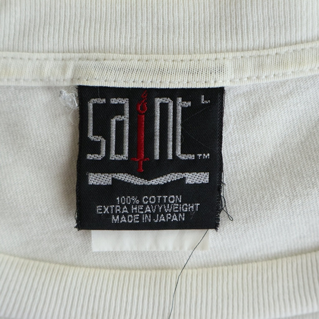 SAINT MICHAEL(セントマイケル) 23AW ×KOSUKE KAWAMURA KK_LS TEE カワムラコウスケ ヴィンテージ加工 ロングスリーブカットソー 長袖Tシャツ ホワイト SM-A23-0000-C19