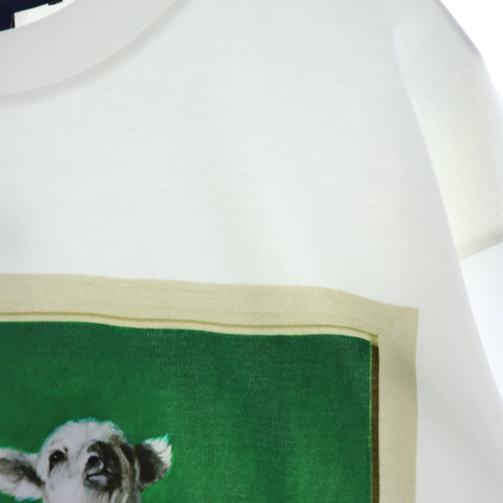 LOUIS VUITTON(ルイヴィトン) 26AW ×Nazar Long-Sleeved Top ナザール ロングスリーブトップ ヤギ プリント長袖Tシャツ レディース ホワイト 1AKXM6