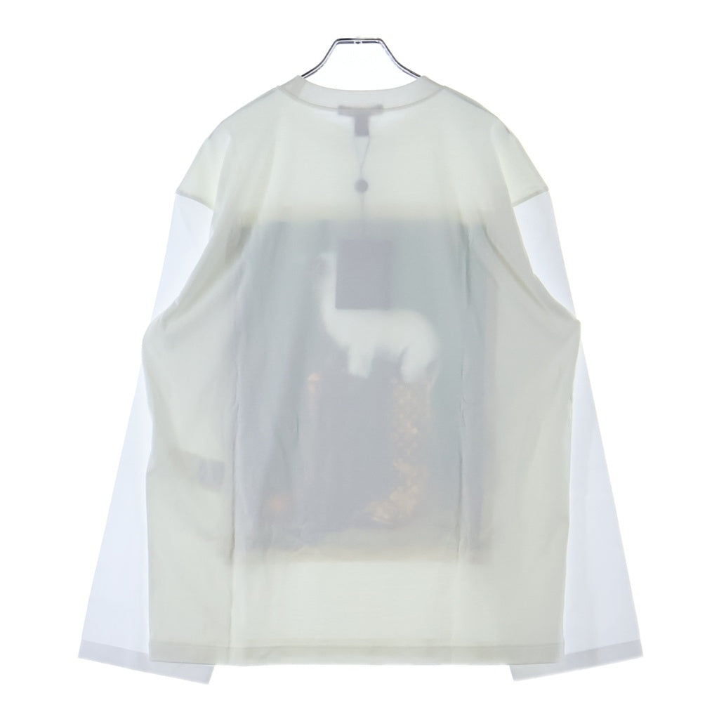 LOUIS VUITTON(ルイヴィトン) 26AW ×Nazar Long-Sleeved Top ナザール ロングスリーブトップ ヤギ プリント長袖Tシャツ レディース ホワイト 1AKXM6