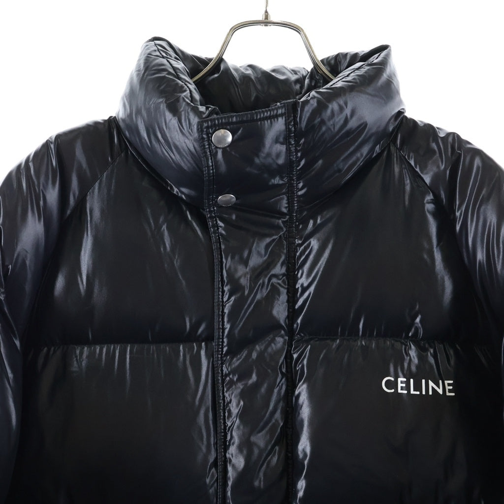 CELINE(セリーヌ) 21AW バックロゴプリント ジップアップ 中綿ダウンジャケット ブラック 2W430595K