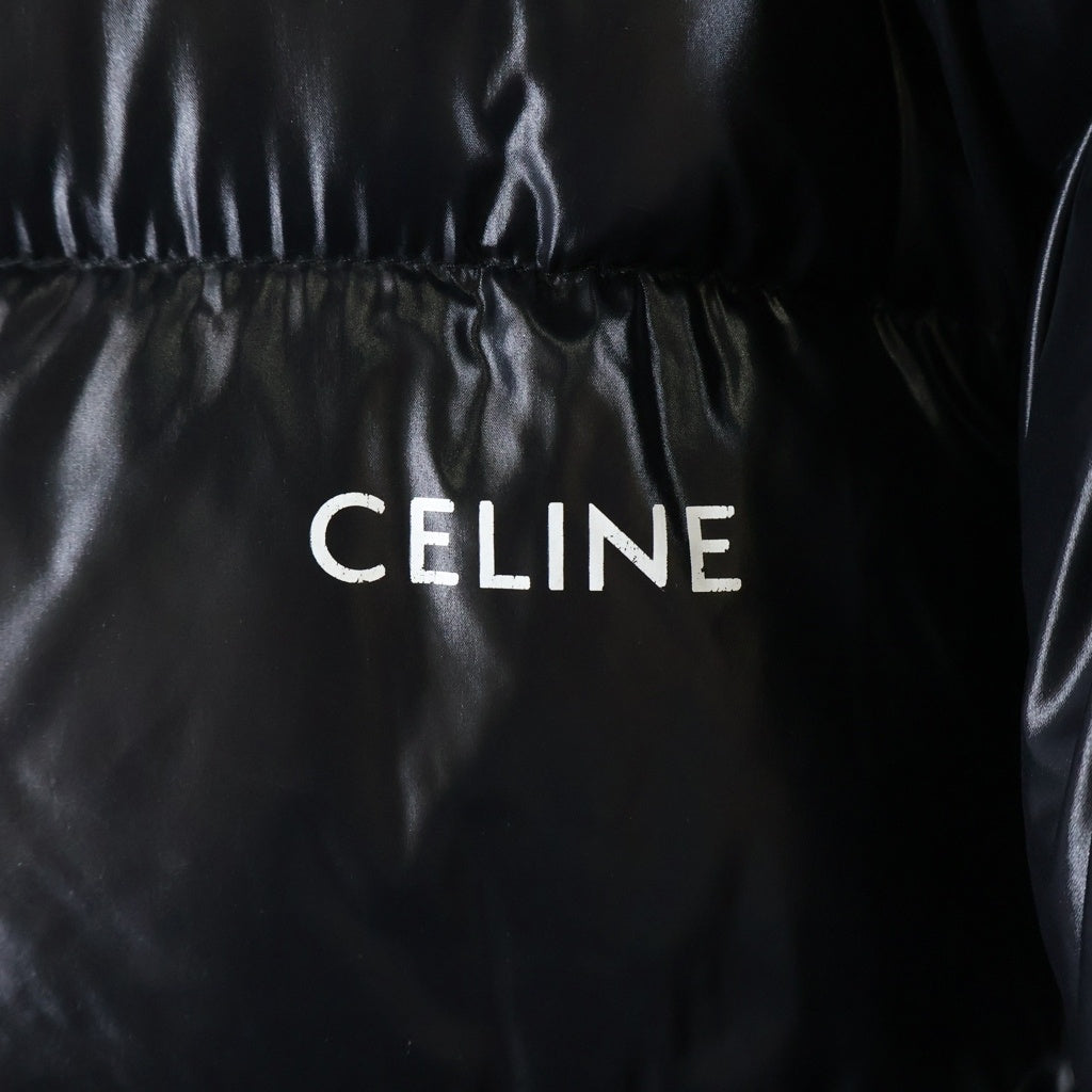 CELINE(セリーヌ) 21AW バックロゴプリント ジップアップ 中綿ダウンジャケット ブラック 2W430595K