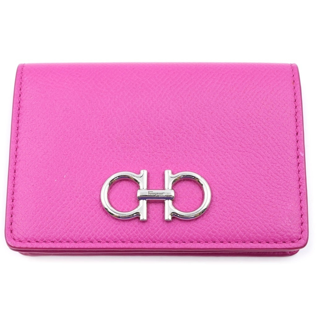 FERRAGAMO(フェラガモ) ロゴ レザー カード ケース ピンク レディース