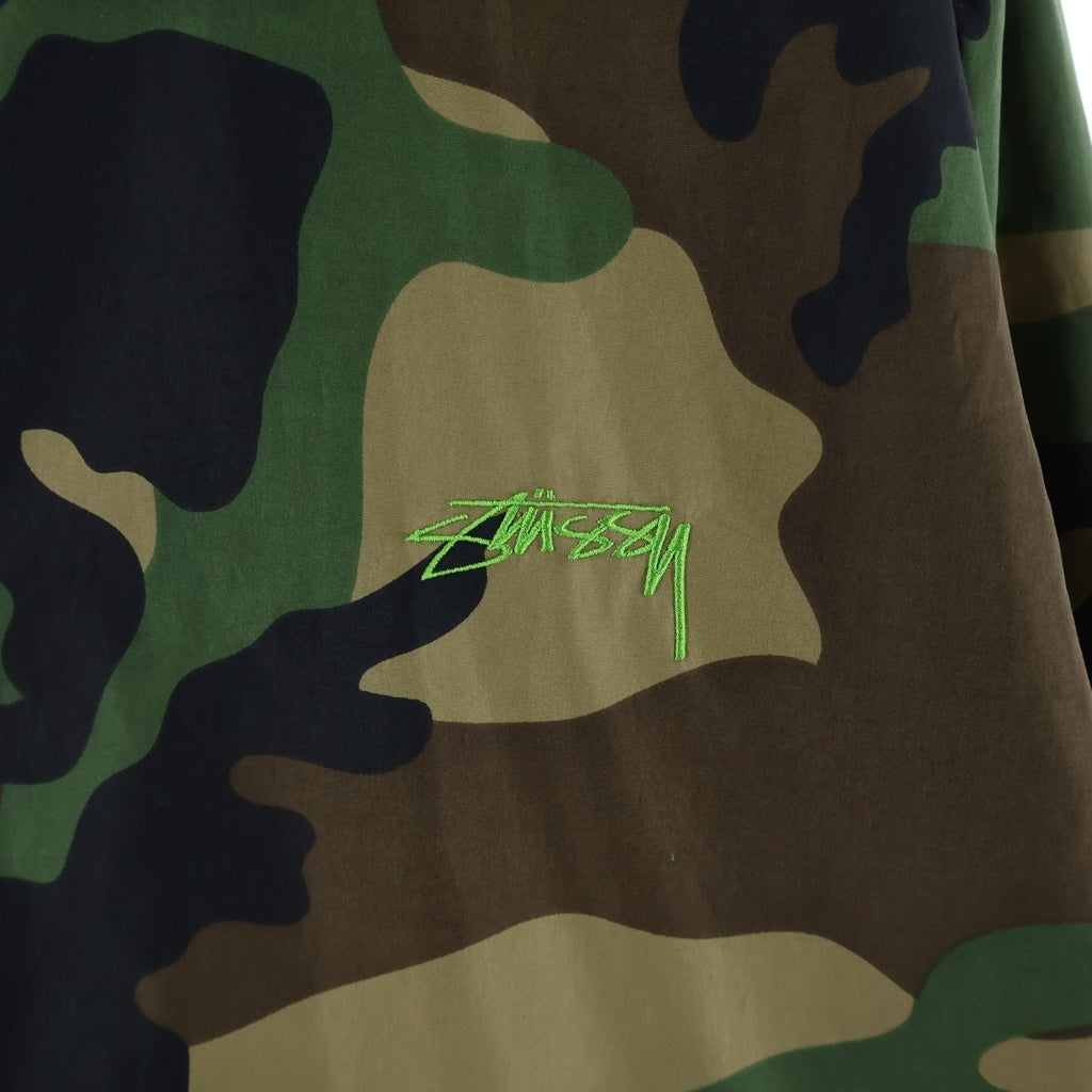 STUSSY(ステューシー) カモフラージュ ナイロン コーチ ジャケット カーキ