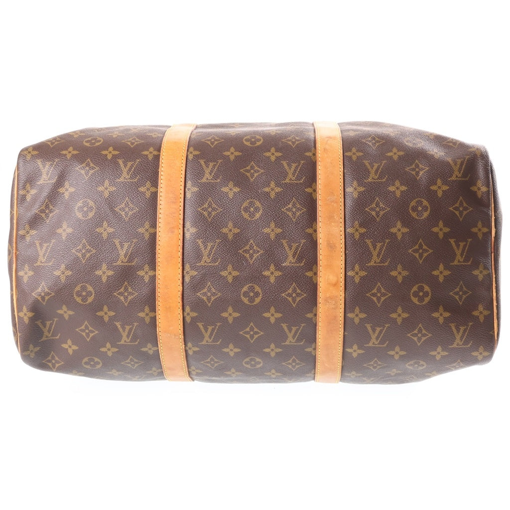 LOUIS VUITTON(ルイヴィトン) モノグラム キーポル45 ハンドバッグ ボストンバッグ トラベルバッグ ブラウン レザー×PVC M41428 ゴールド金具 レディース
