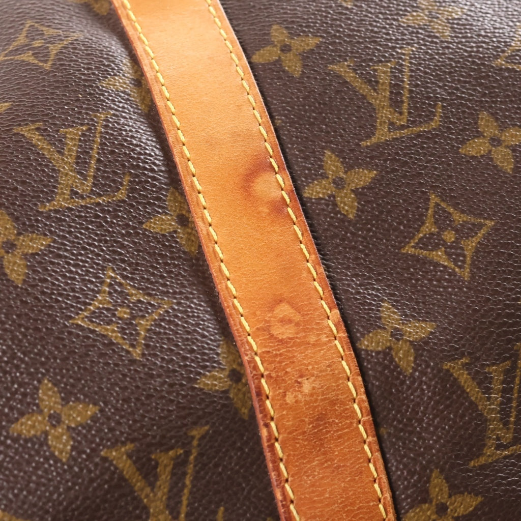 LOUIS VUITTON(ルイヴィトン) モノグラム キーポル45 ハンドバッグ ボストンバッグ トラベルバッグ ブラウン レザー×PVC M41428 ゴールド金具 レディース
