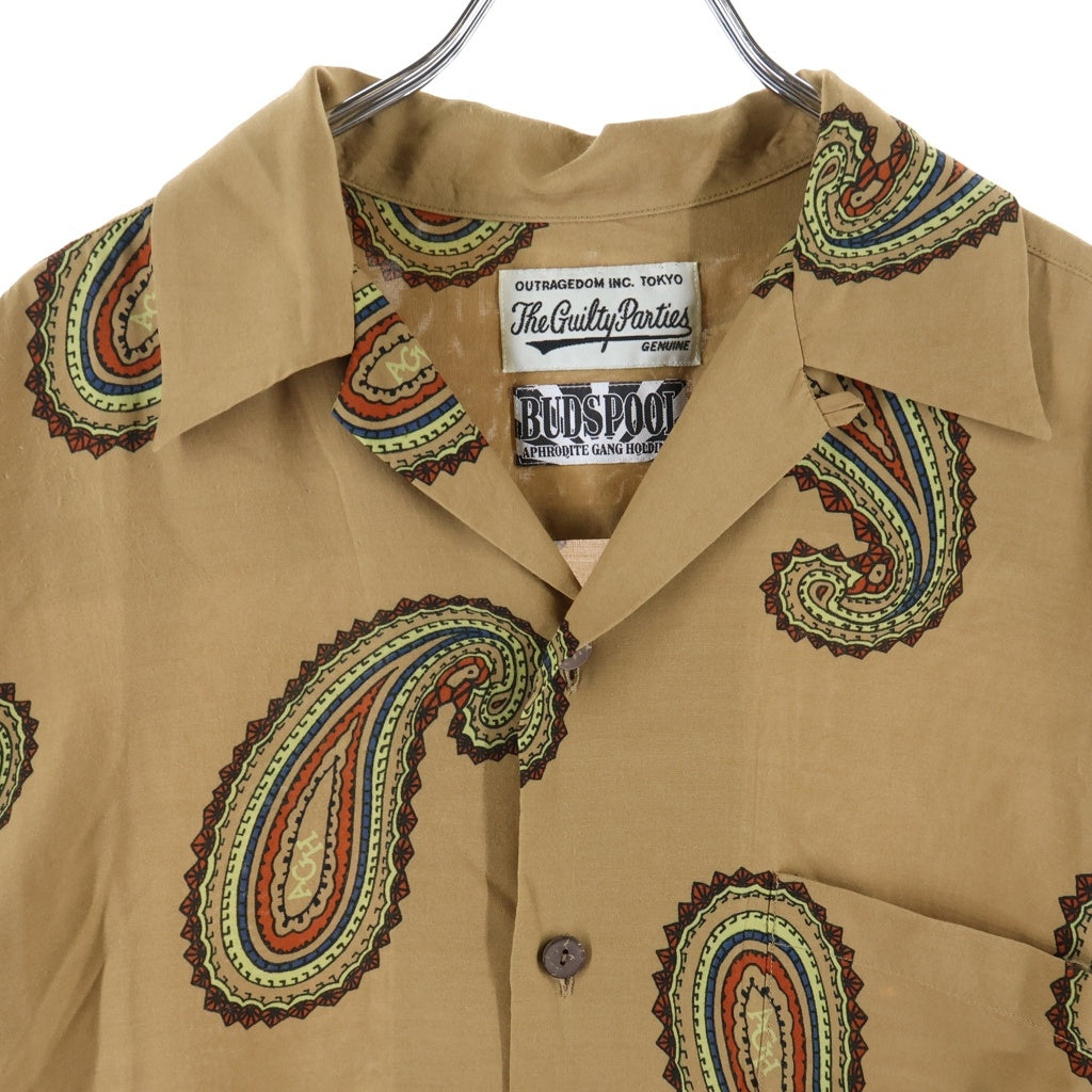 WACKO MARIA(ワコマリア) 21SS × BADSPOOL HAWAIIAN SHIRTS ペイズリー柄 ハワイアン 半袖シャツ ブラウン