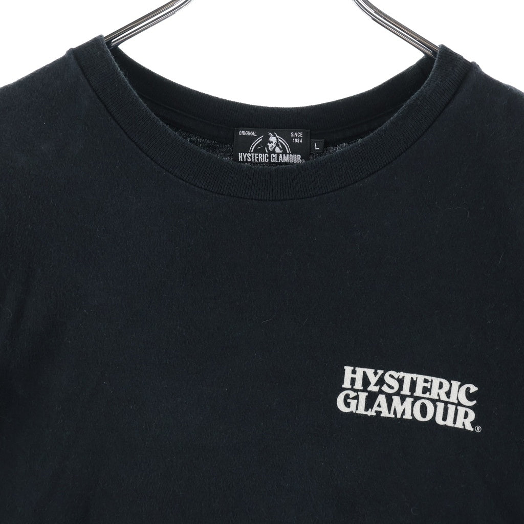 HYSTERIC GLAMOUR(ヒステリックグラマー) Psychedelic フロントロゴ付き クルーネック 半袖Tシャツ カットソー ブラック 02211CT22
