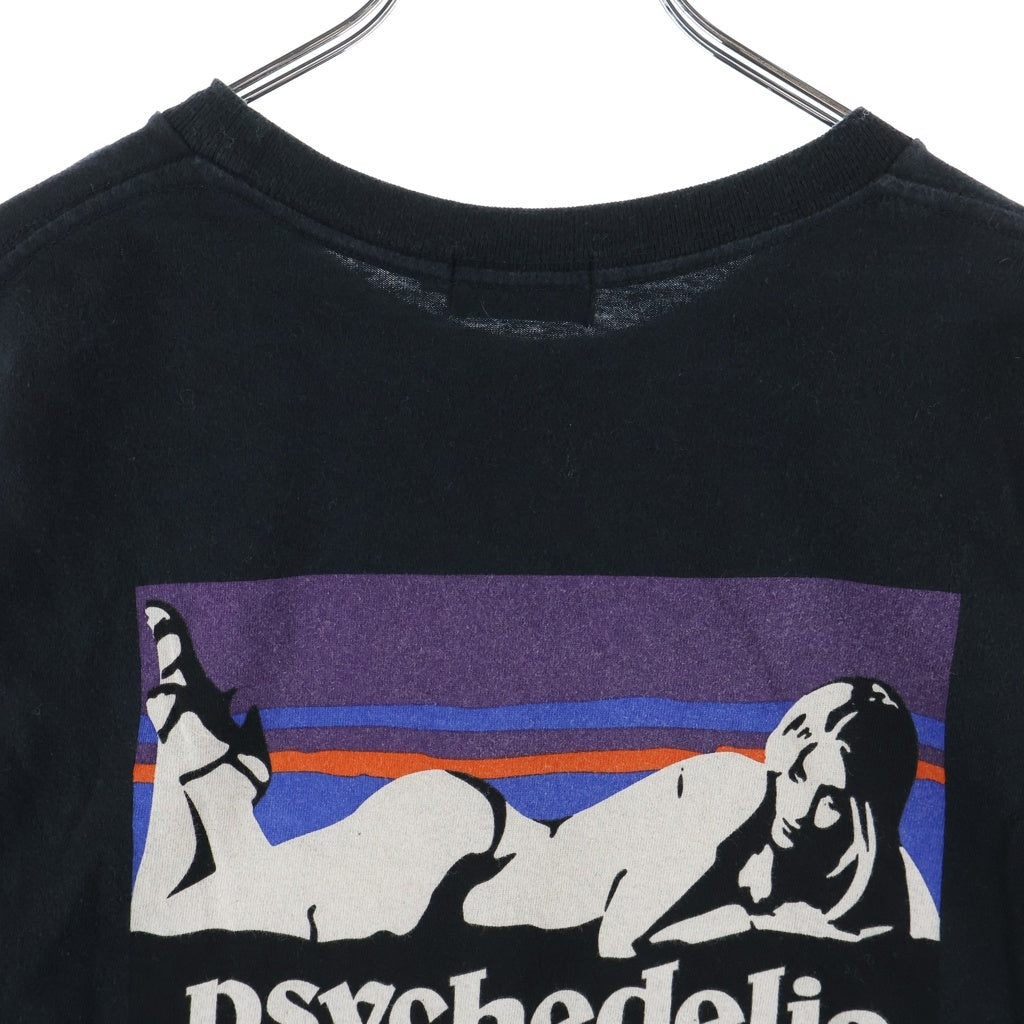 HYSTERIC GLAMOUR(ヒステリックグラマー) Psychedelic フロントロゴ付き クルーネック 半袖Tシャツ カットソー ブラック 02211CT22