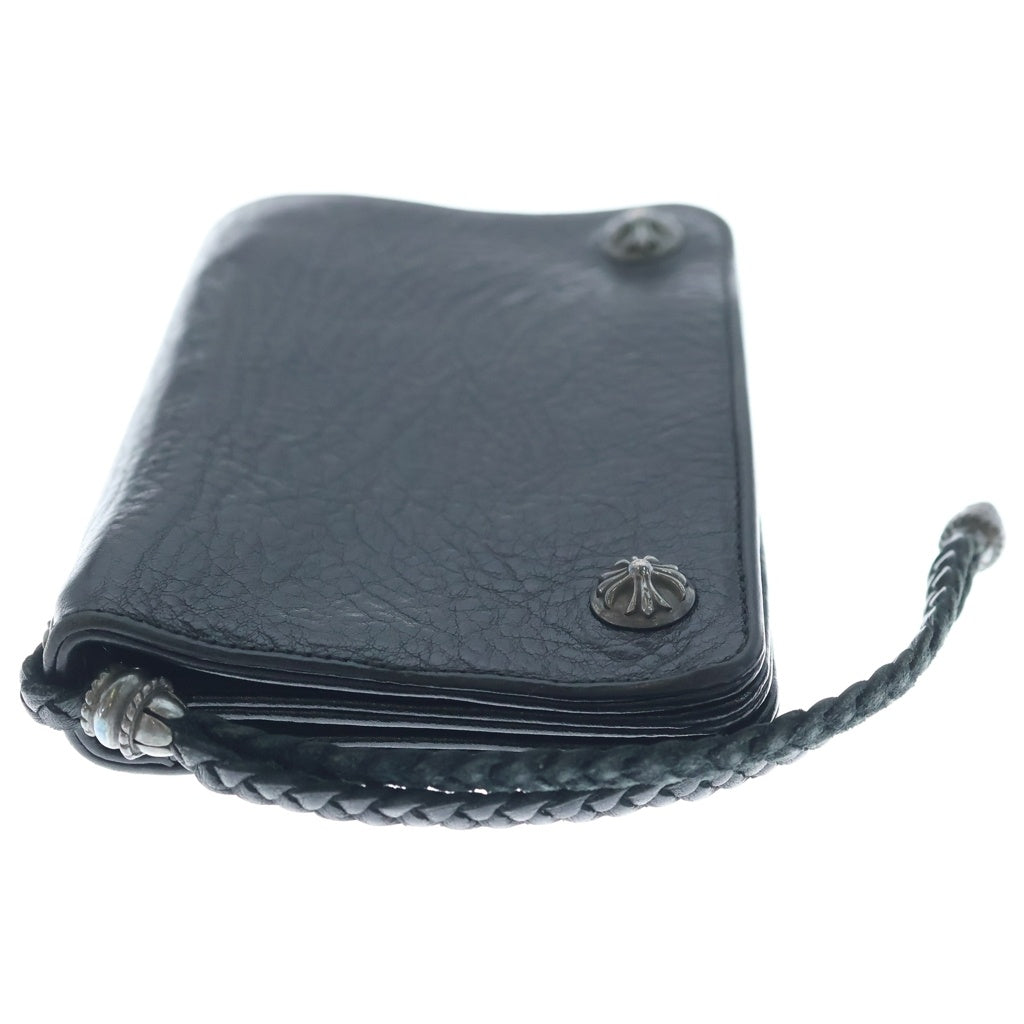 CHROME HEARTS(クロムハーツ) 2ZIP STRAP 2ジップストラップ クロスボールボタンレザーウォレット 財布 ブラック