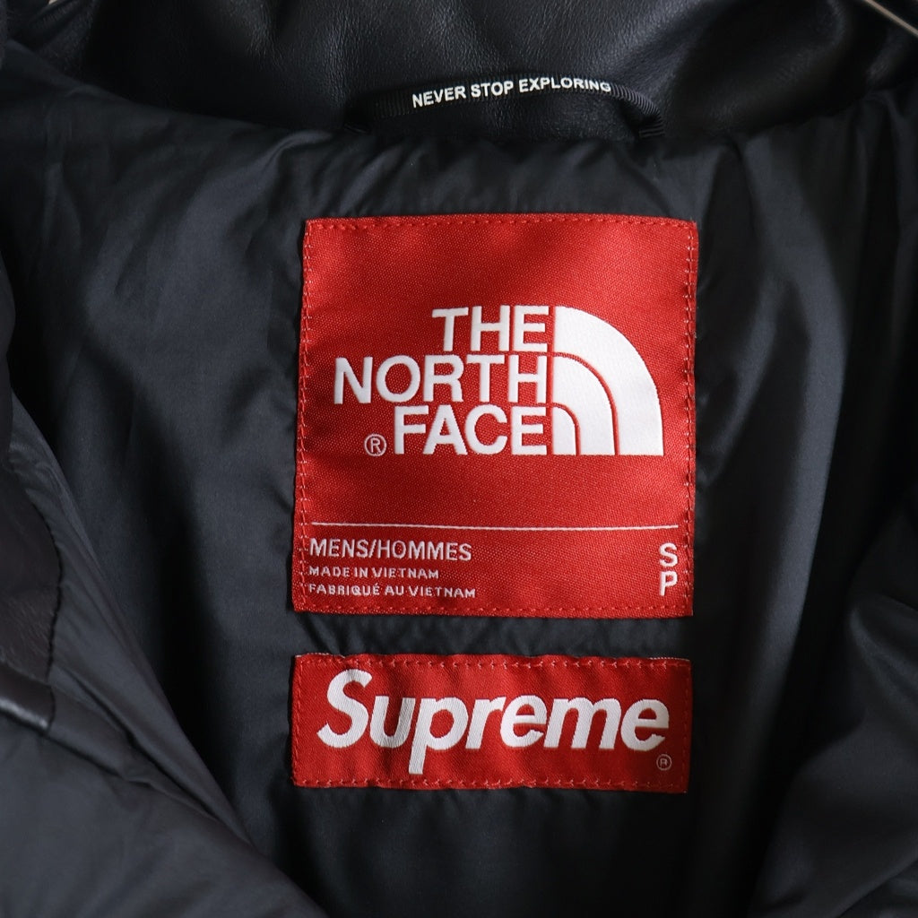 SUPREME(シュプリーム) 17AW ×THE NORTH FACE LEATHER NUPTSE DOWN JACKET ヌプシ レザーダウンジャケット ブラック ND91702I