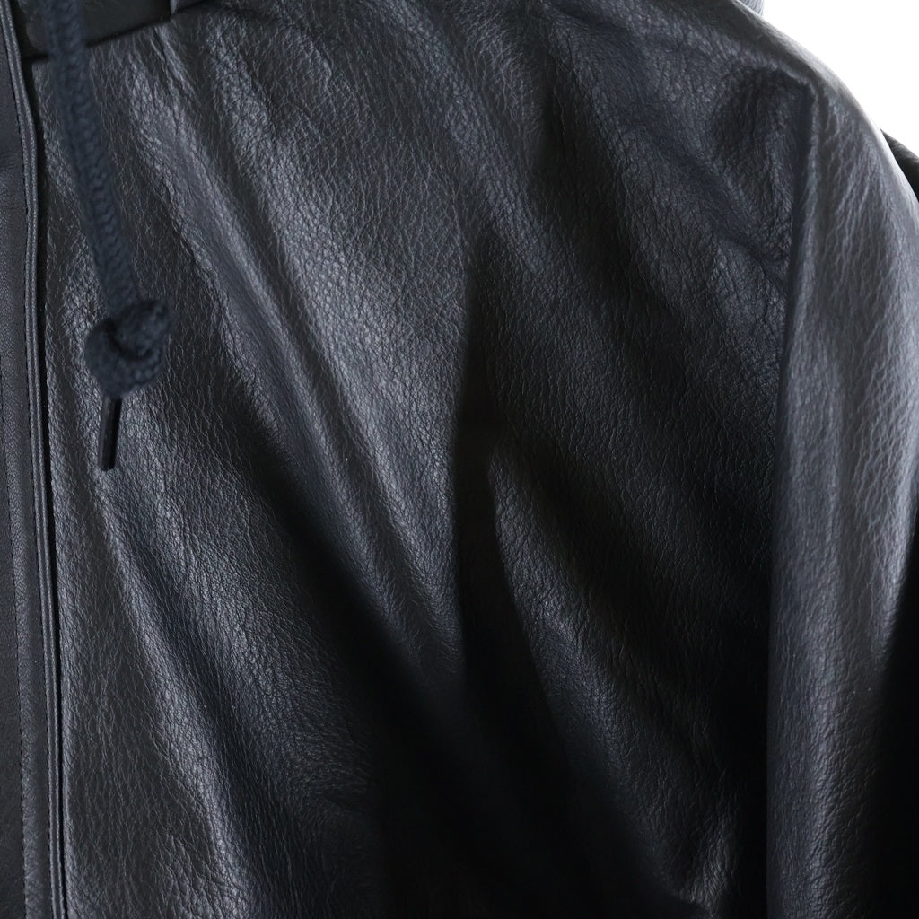 SUPREME(シュプリーム) 19AW ×NIKE Leather Anorak レザーアノラックジャケット ブラック CK6218-010