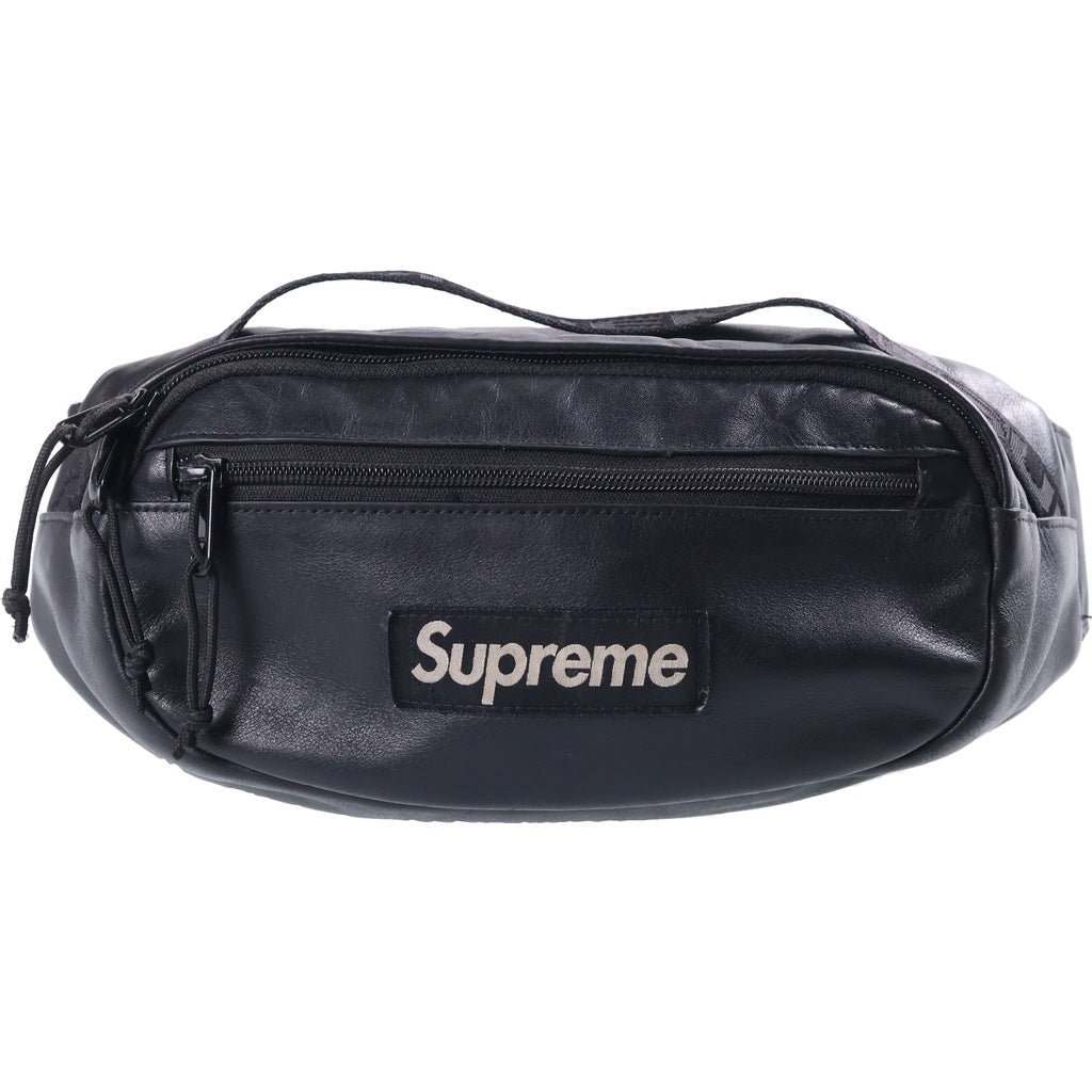 SUPREME(シュプリーム) 24AW Leather Waist Bag レザーウエストバッグ ブラック