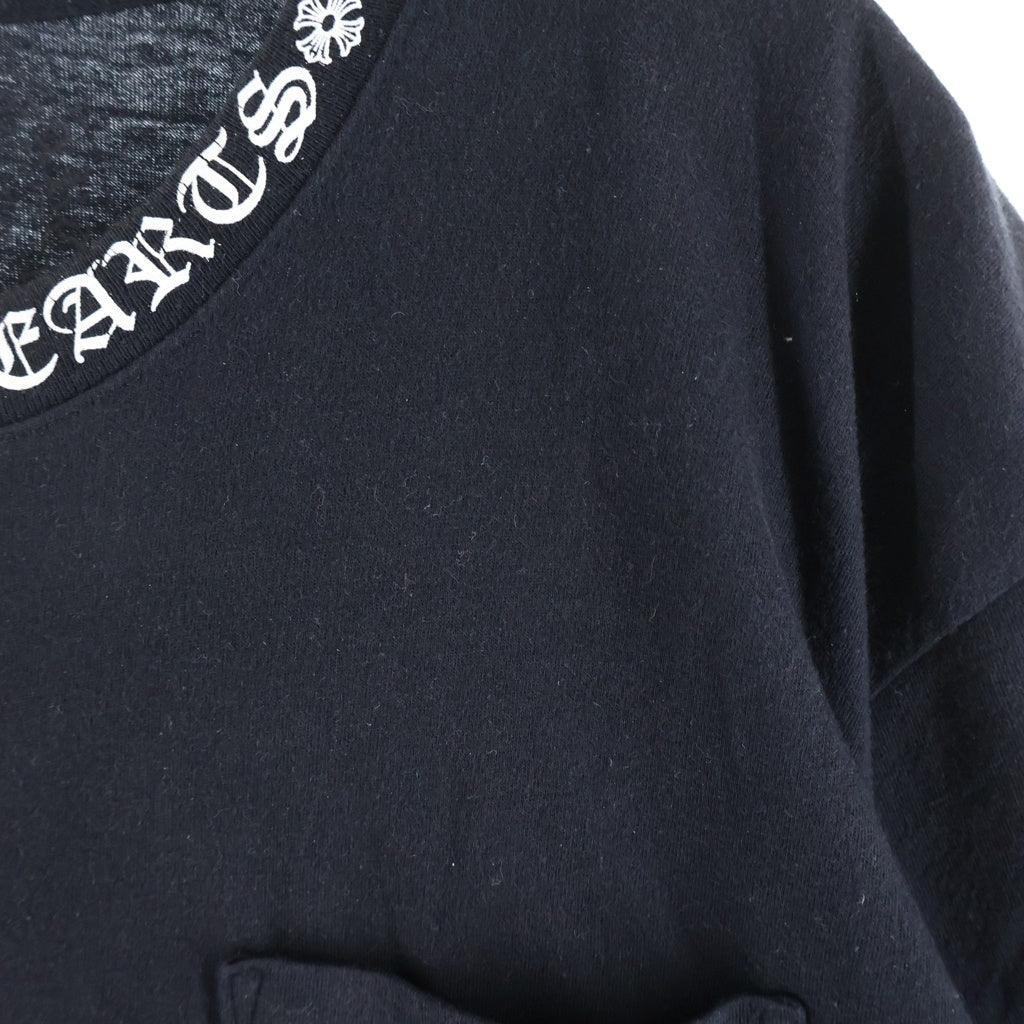 CHROME HEARTS(クロムハーツ) Neck Logo ネックロゴ クルーネック半袖Tシャツカットソー ブラック