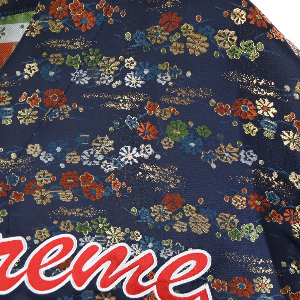 SUPREME(シュプリーム) 26SS Floral Jacquard Baseball Jersey フローラル ジャガード ベースボール シャツ ネイビー