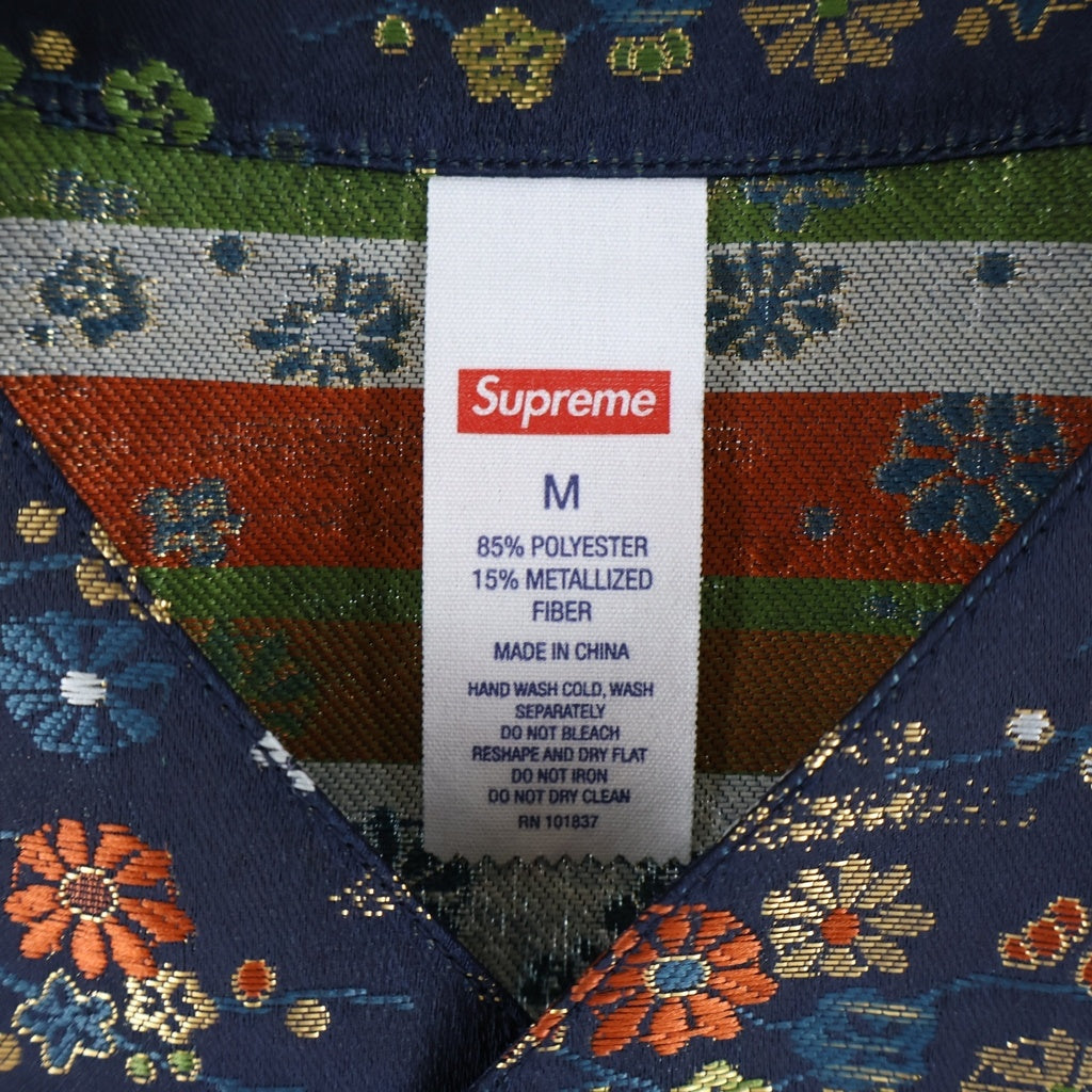 SUPREME(シュプリーム) 26SS Floral Jacquard Baseball Jersey フローラル ジャガード ベースボール シャツ ネイビー