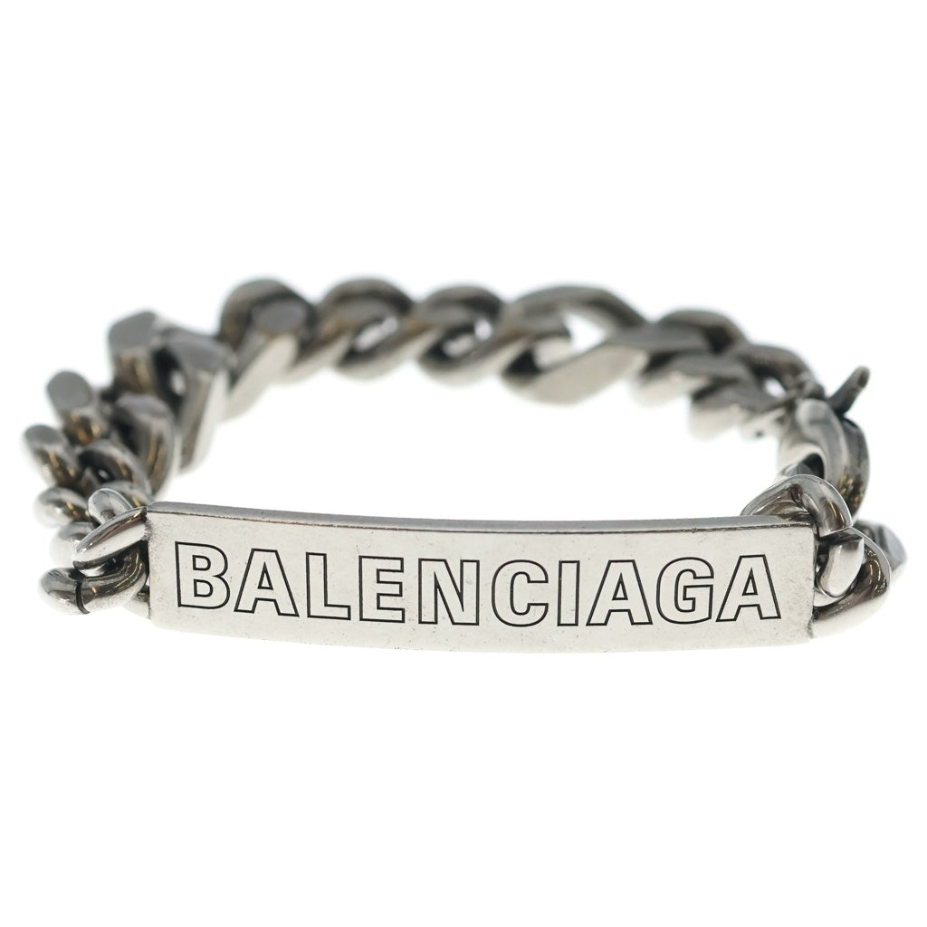 BALENCIAGA(バレンシアガ) PLATE TWIST プレートツイスト リンクチェーン IDブレスレット シルバー