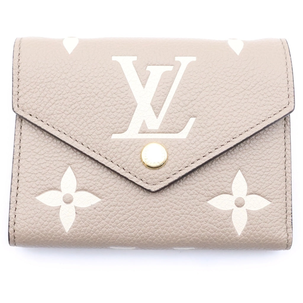 LOUIS VUITTON(ルイヴィトン) モノグラム アンプラント ポルトフォイユ ヴィクトリーヌ 三つ折り財布 バイカラー トゥルトレールクレーム ベージュ系 M81861 レディース