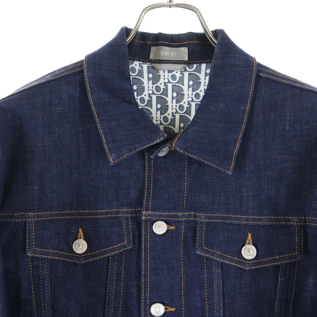 Christian Dior(クリスチャンディオール) 20SS トロッターロゴ オブリーク柄 デニムジャケット インディゴ 013D482B226X