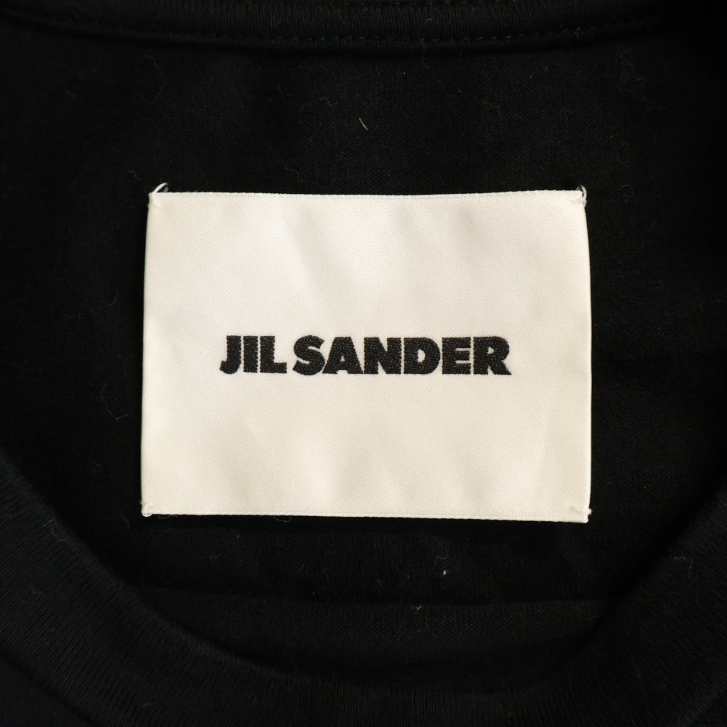 JIL SANDER(ジルサンダー) 24AW T-SHIRT LS バックロゴプリント クルーネック 長袖Tシャツ カットソー ブラック J22GC0188