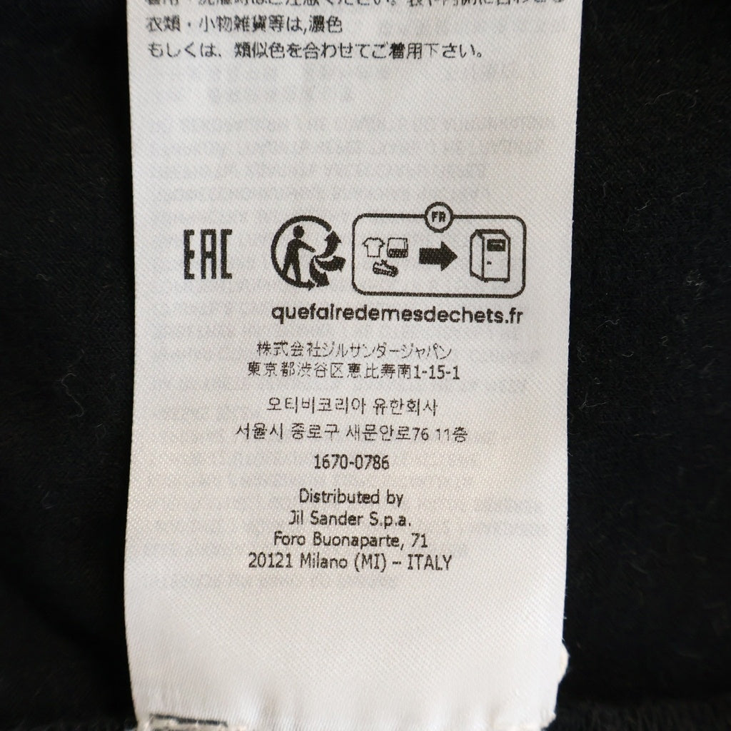 JIL SANDER(ジルサンダー) 24AW T-SHIRT LS バックロゴプリント クルーネック 長袖Tシャツ カットソー ブラック J22GC0188
