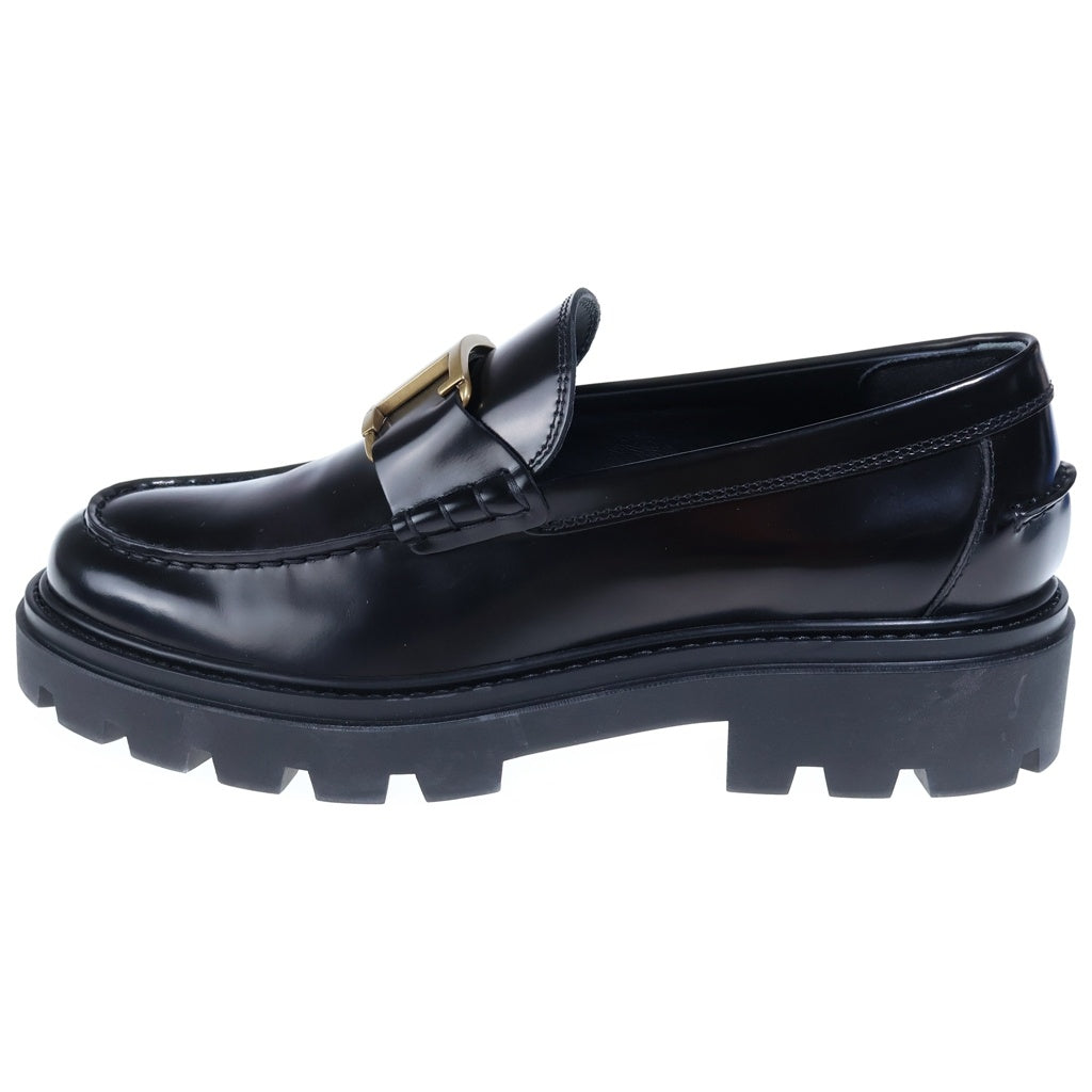 TOD'S(トッズ) Tタイムレス レザー ローファー シューズ ゴールド金具 ブラック XXM08J0ER60AKT