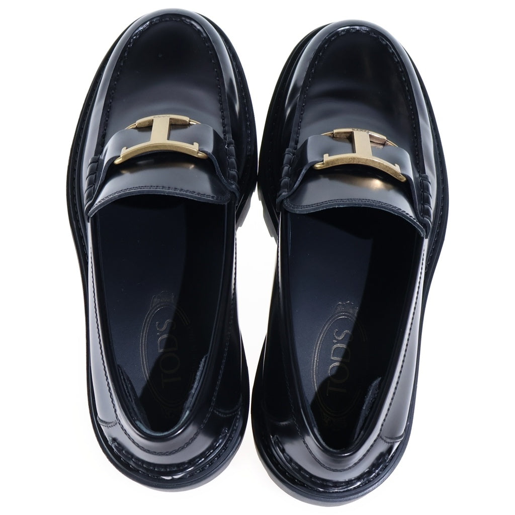 TOD'S(トッズ) Tタイムレス レザー ローファー シューズ ゴールド金具 ブラック XXM08J0ER60AKT