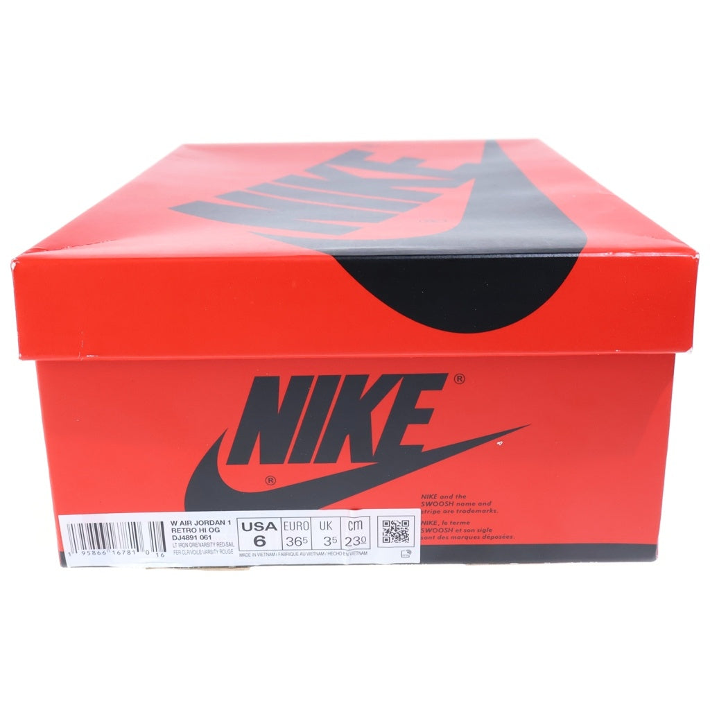 NIKE(ナイキ) WNMS AIR JORDAN1 RETRO HIGH OG DJ4891-061 ウィメンズ エアジョーダン1 レトロ ハイカットスニーカー レッド/ホワイト US6/23cm レディース