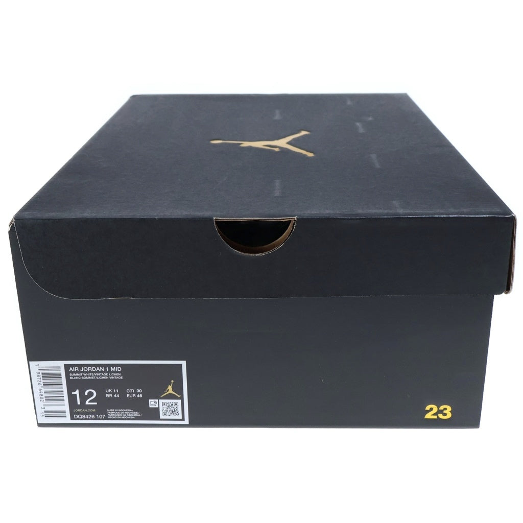NIKE(ナイキ) Air Jordan 1 Mid Summit White Vintage エアジョーダン1 ミッド サミットホワイト ヴィンテージライケン ハイカットスニーカーシューズ US12/30cm DQ8426-107