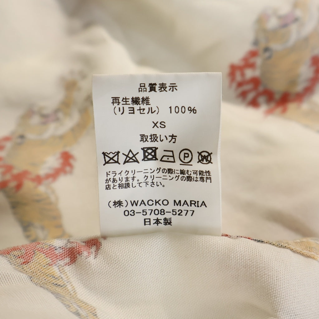 WACKO MARIA(ワコマリア) TIMILEHI 虎柄 グラフィック プリント 半袖アロハシャツ ホワイト