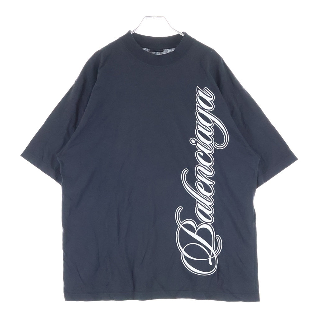 BALENCIAGA(バレンシアガ) Cursive Medium Fit T-shirt カーシヴ ミディアムフィット 半袖Tシャツ 刺繍 カットソー ブラック 764235 TTVM7