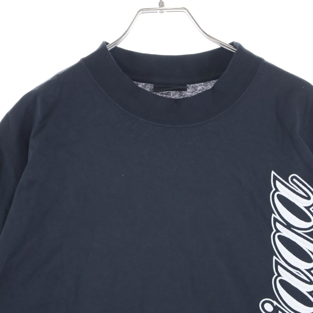 BALENCIAGA(バレンシアガ) Cursive Medium Fit T-shirt カーシヴ ミディアムフィット 半袖Tシャツ 刺繍 カットソー ブラック 764235 TTVM7