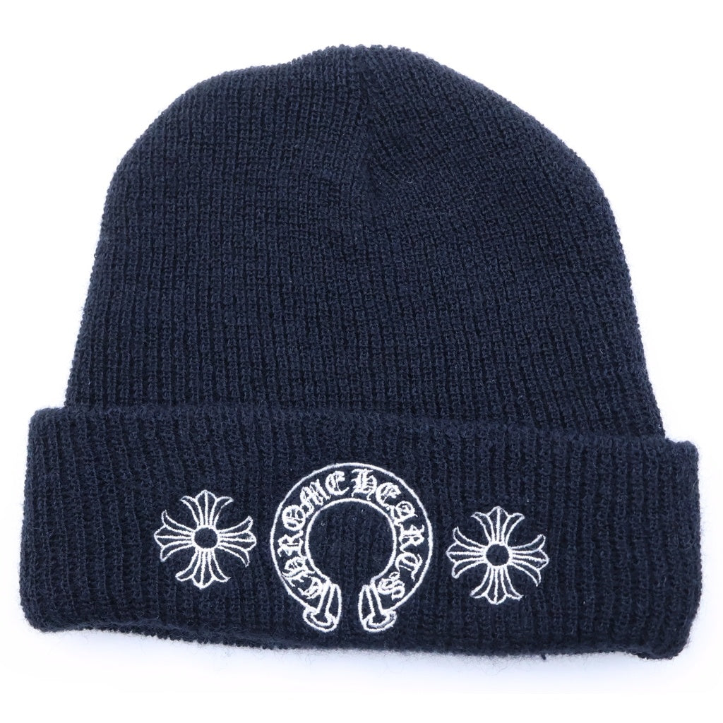CHROME HEARTS(クロムハーツ) WOOL WATCH CAP CHプラスホースシュー ビーニー ブラック