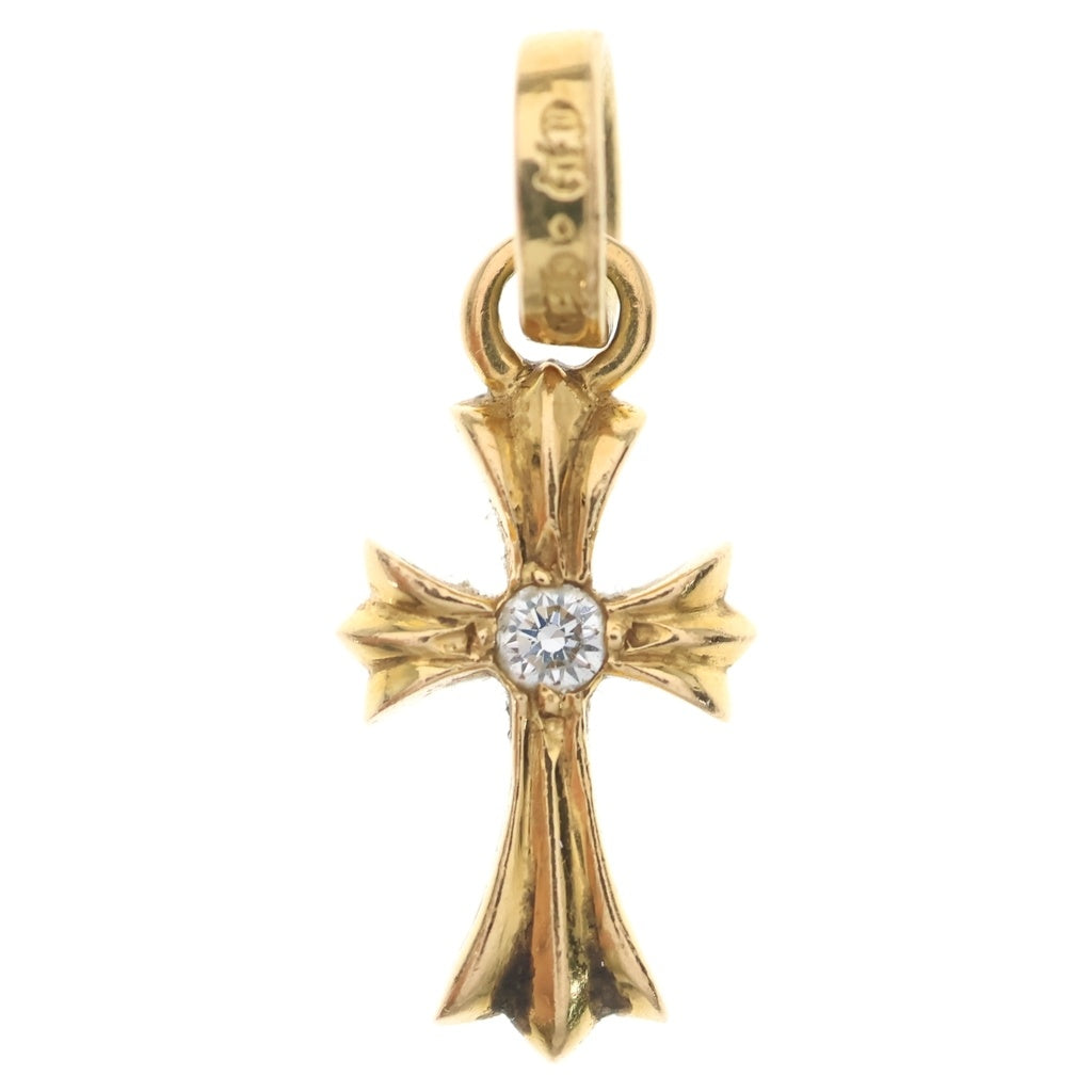 CHROME HEARTS(クロムハーツ) 22K CRS BBYFAT A/1DIA ベイビーファットクロス 両面アフター1ダイヤ ペンダントトップ ゴールド