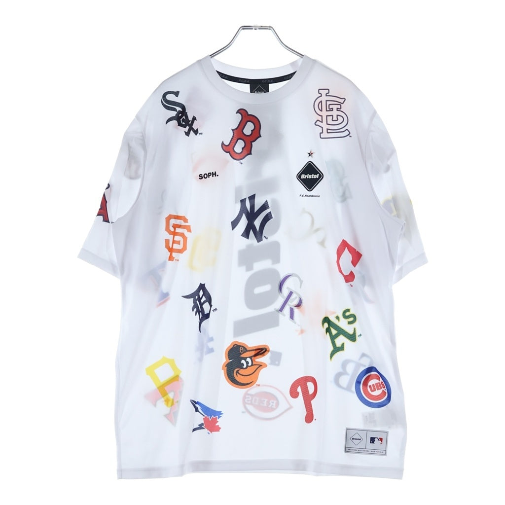 F.C.R.B.(エフシーアールビー) ×MLB TOUR ALL TEAM BIG TEE ツアー オール チーム ビッグ プリント 半袖Tシャツ カットソー ホワイト FCRB-212017
