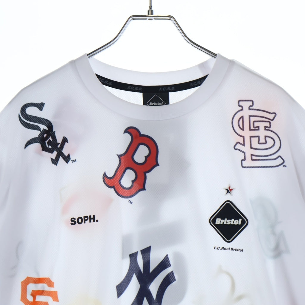F.C.R.B.(エフシーアールビー) ×MLB TOUR ALL TEAM BIG TEE ツアー オール チーム ビッグ プリント 半袖Tシャツ カットソー ホワイト FCRB-212017