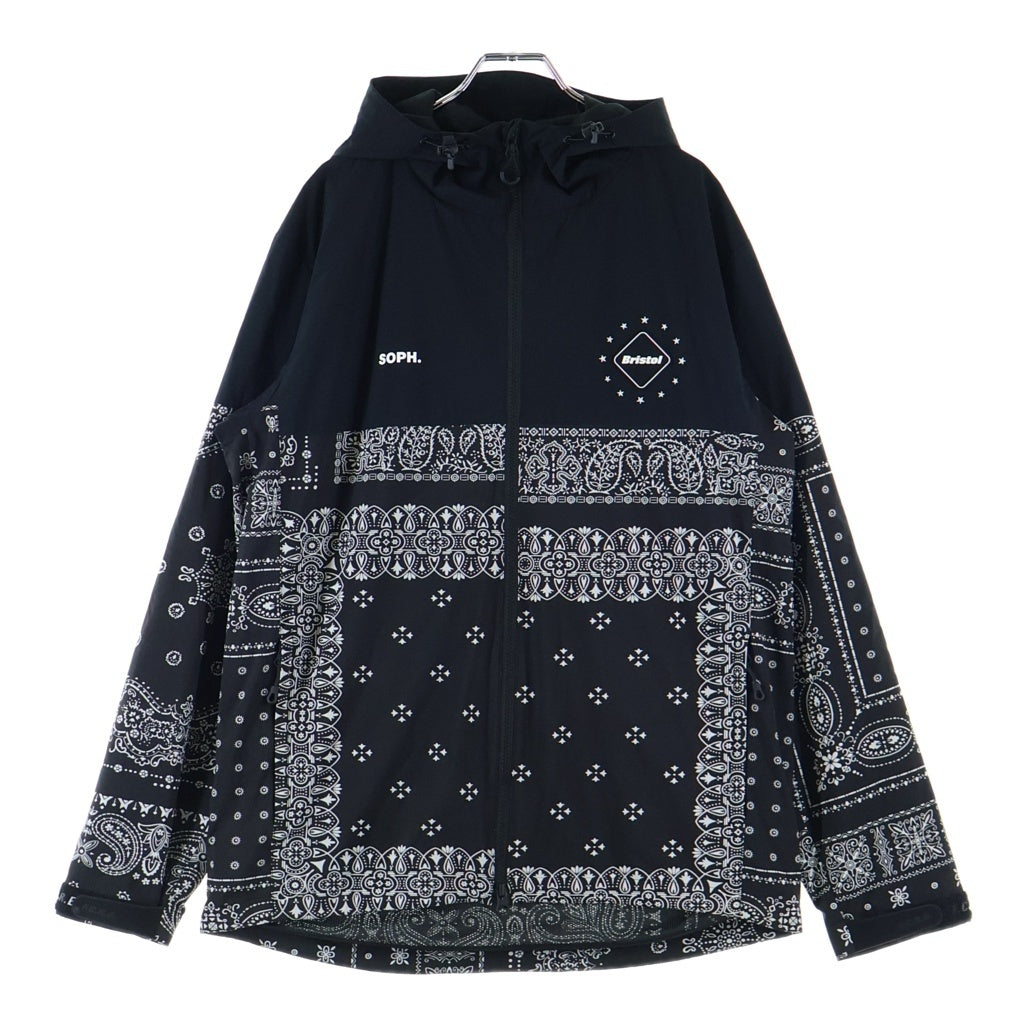 F.C.R.B./F.C.Real Bristol/FCRB(エフシーアールビー/エフシーレアルブリストル) 22AW BANDANA TRAINING JACKET バンダナ柄 トレーニング ジップアップ ジャケット ブラック CRB-222115