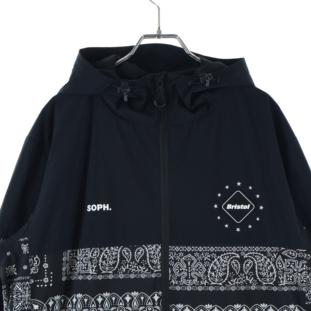 F.C.R.B./F.C.Real Bristol/FCRB(エフシーアールビー/エフシーレアルブリストル) 22AW BANDANA TRAINING JACKET バンダナ柄 トレーニング ジップアップ ジャケット ブラック CRB-222115