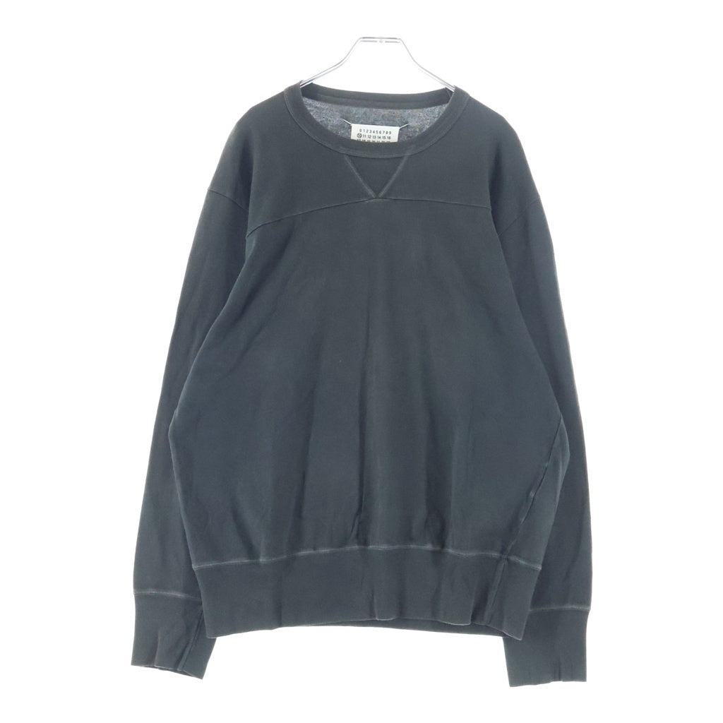 Maison Margiela(メゾンマルジェラ) Vガゼット ここのえ クルーネックスウェット カットソー チャコールブラック