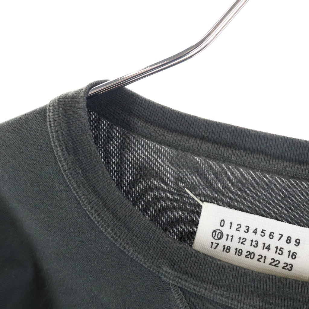 Maison Margiela(メゾンマルジェラ) Vガゼット ここのえ クルーネックスウェット カットソー チャコールブラック