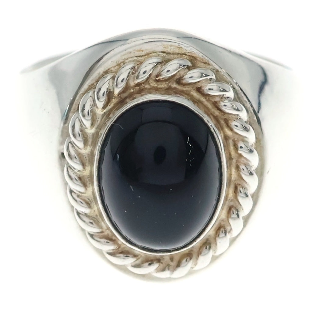 WAKAN SILVER SMITH(ワカンシルバースミス) Oval Signet Ring Black Onyx オーバルシグネットリング ブラックオニキス シルバー/ブラック R-034ST