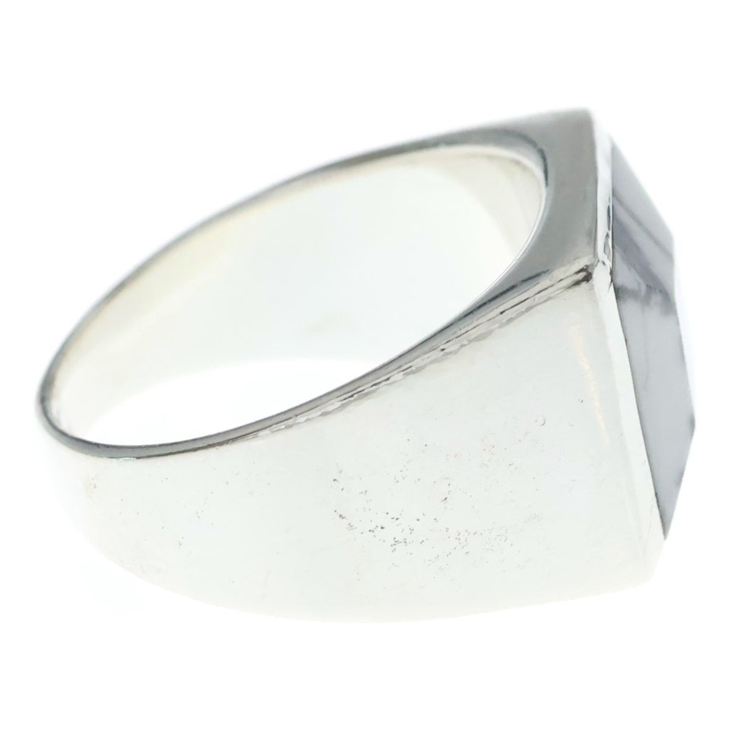 NO BRAND(ノーブランド) 【HASH】ハッシュ HOWLITE SQUARE RING ハウライト スクエアリング シルバー/ホワイト